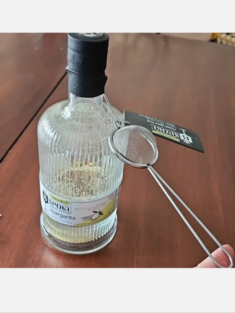 Homemade Margarita's - Set of 4 Glasses & BSpoke Maragrita Mix With Strainer